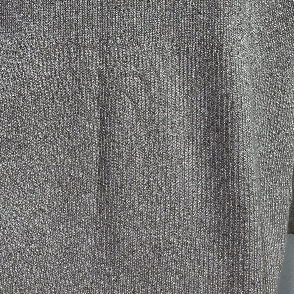 White house black market Women gold metallic sweater Long Sleeve cardigan  SZ  M - Picture 10 of 12